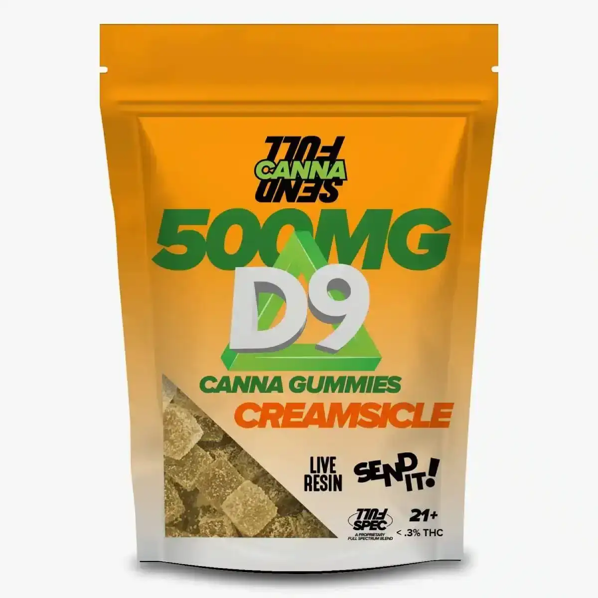 Image of Full Send HD D9 Gummies 500mg 15pc - Creamsicle