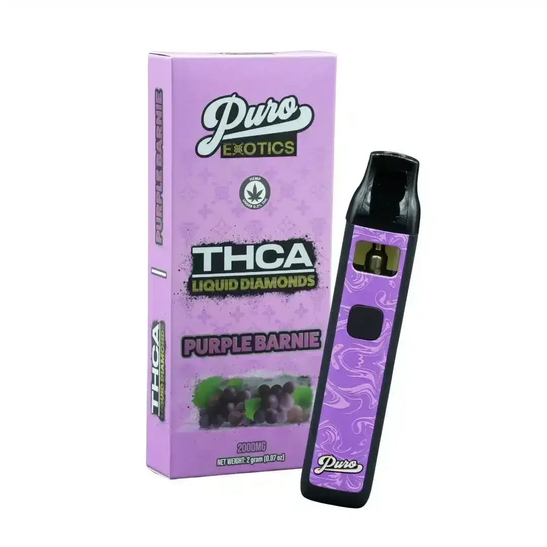 Image of Puro Exotics THCA Liquid Diamonds Disposable Vapes 2g - Purple Barney