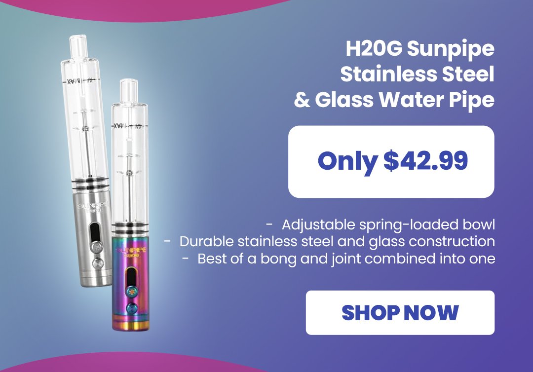 H20G Sunpipe Stainless Steel & Glass Water Pipe - Only \\$42.99