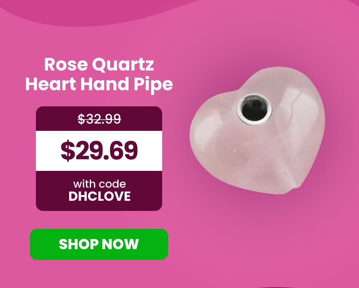 Rose Quartz Heart Hand Pipe Was \\$32.99 / Only \\$29.69 with code DHCLOVE