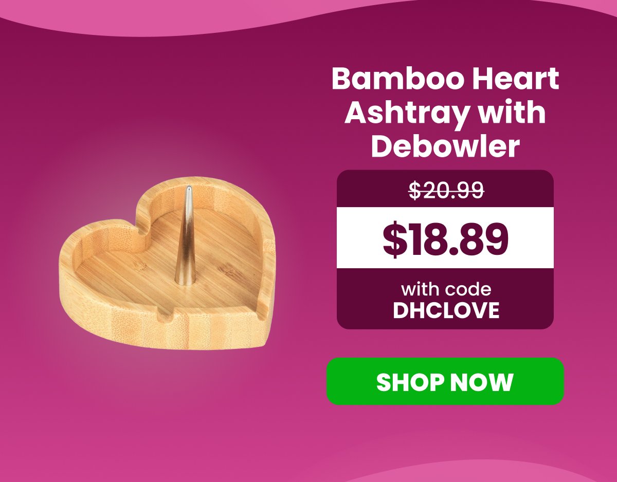 Bamboo Heart Ashtray with Debowler Was \\$20.99 / Only \\$18.89 with code DHCLOVE