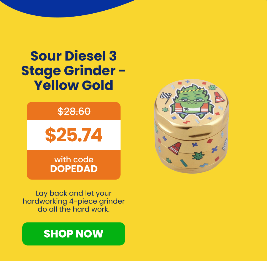 Sour Diesel 3 Stage Grinder - Yellow Gold