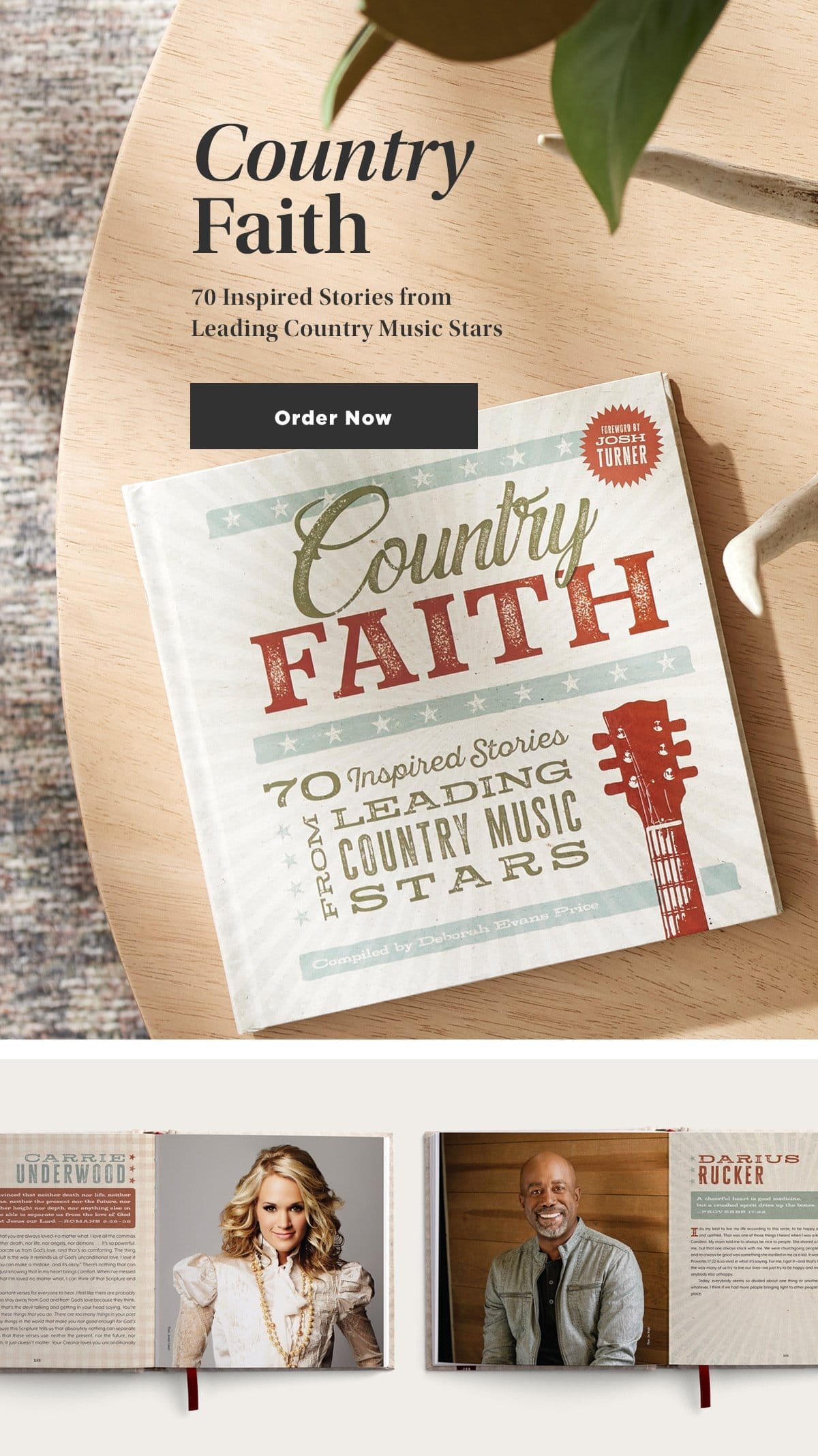 Country Faith: 70 Inspired Stories from Leading Country Music Stars Button: Order Here