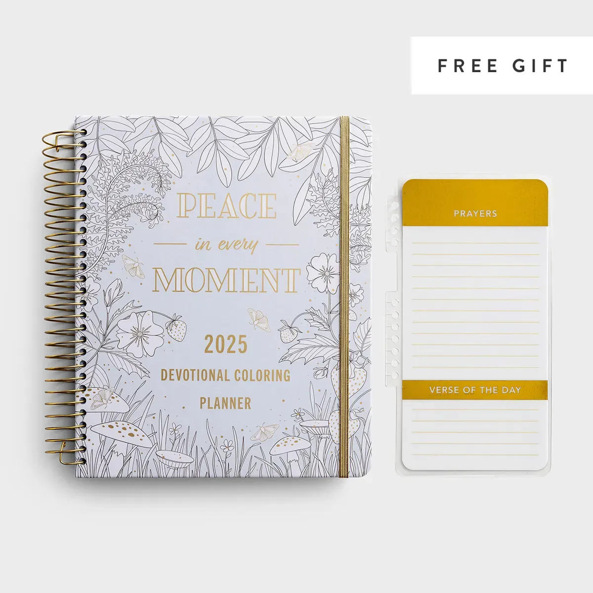 Peace in Every Moment Devotional Coloring Planner + Prayer Board - Gift Set