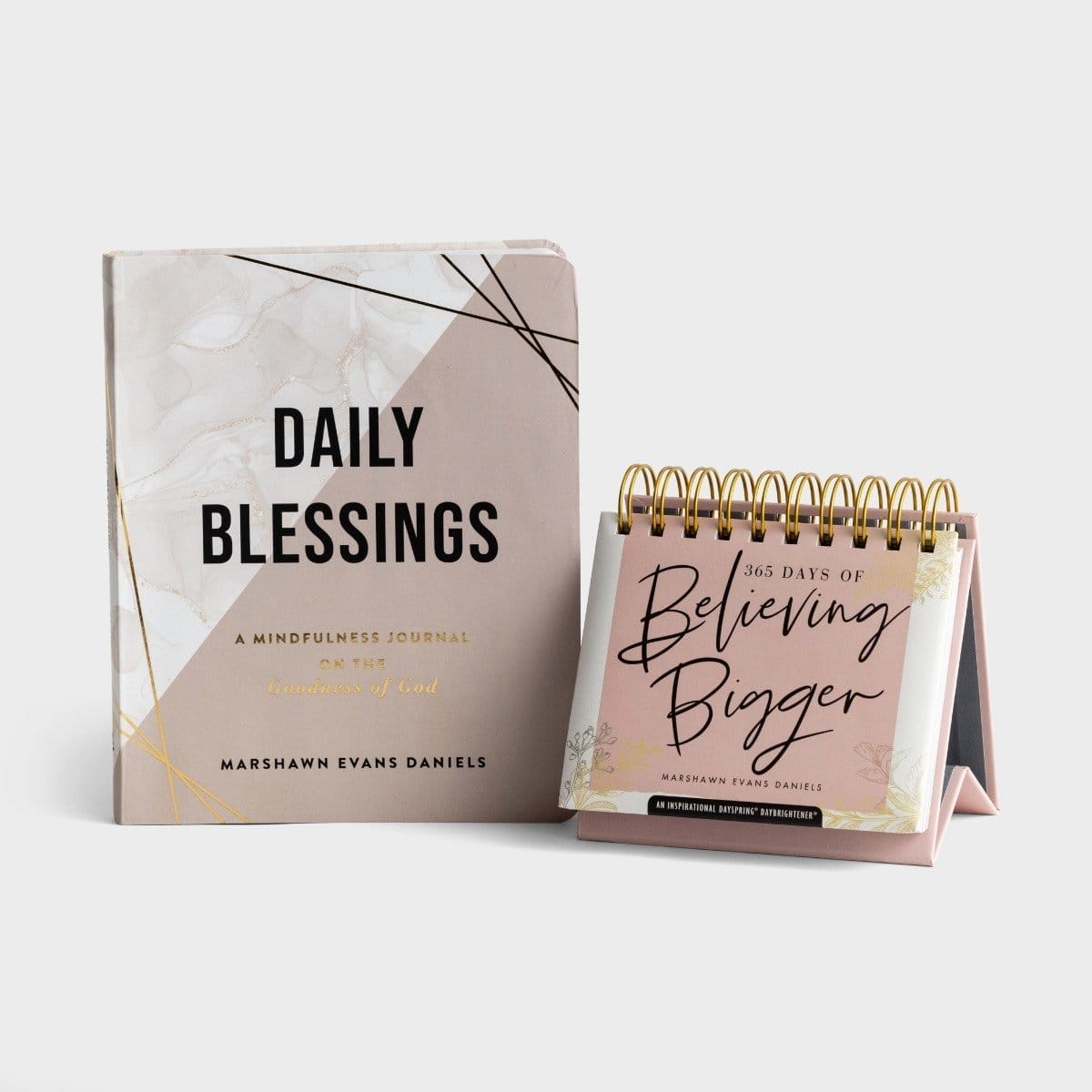 Marshawn Evans Daniels - Daily Blessings Devotional Journal and Believing Bigger DayBrightener - Gift Set
