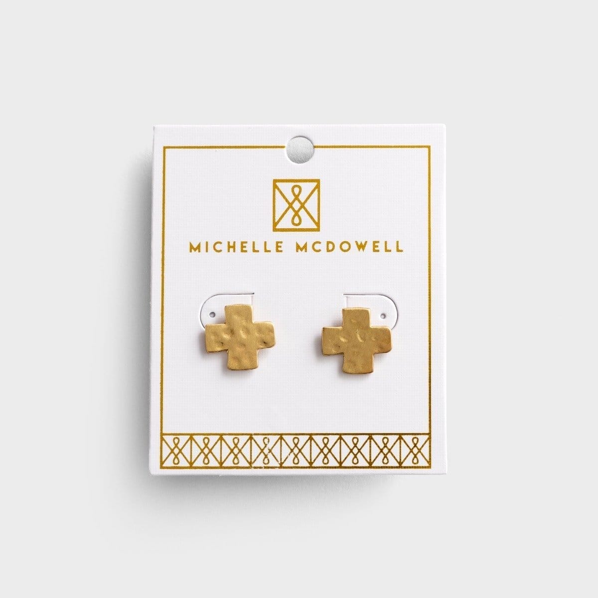 Finn - Gold Cross Stud Earrings