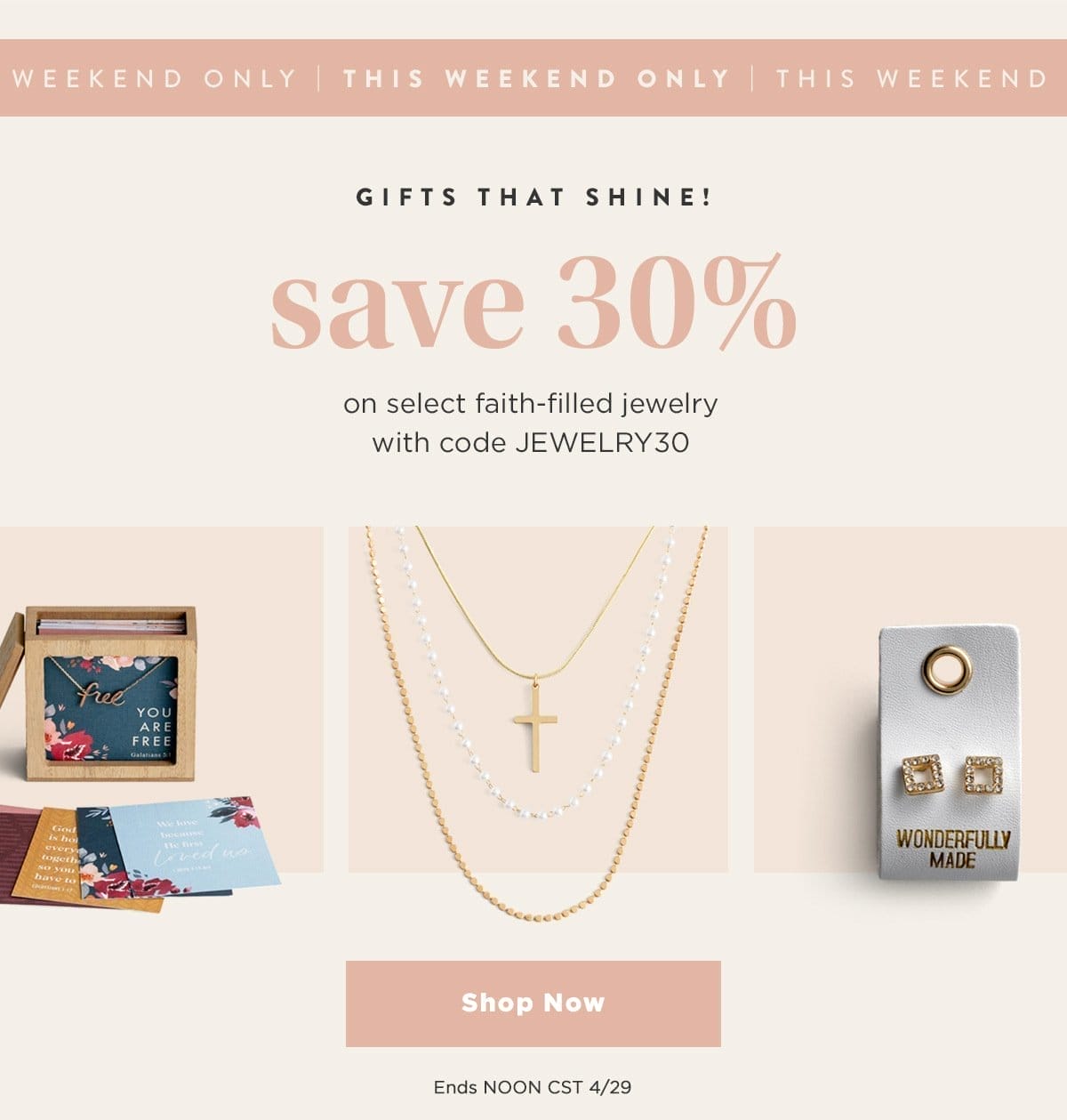 Flash Sale 30% Off Select Jewelry with code JEWELRY30 Ends NOON CST 4/29 Shop Now
