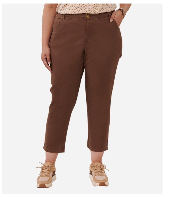 "Ab"solution® Brown High Rise Plus Carpenter Pants