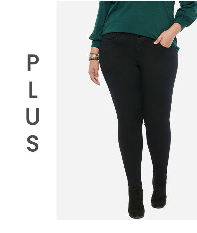 "Ab"solution® Booty Lift Plus Black Denim Jeggings