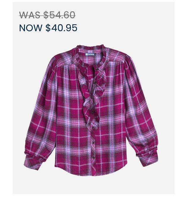 Load image into Gallery viewer, Boysenberry Amethyst Multi Long Sleeve Ruffle Edge Round Neck Button Down Placket Plaid Woven Shirt Load image into Gallery viewer, Boysenberry Amethyst Multi Long Sleeve Ruffle Edge Round Neck Button Down Placket Plaid Woven Shirt Load image into Gallery viewer, Boysenberry Amethyst Multi Long Sleeve Ruffle Edge Round Neck Button Down Placket Plaid Woven Shirt Load image into Gallery viewer, Boysenberry Amethyst Multi Long Sleeve Ruffle Edge Round Neck Button Down Placket Plaid Woven Shirt Long Sleeve Ruffle Edge Round Neck Button Down Plaid Woven Shirt