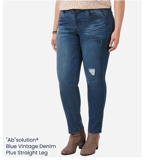 "Ab"solution® Blue Vintage Denim Plus Straight Leg Jeans