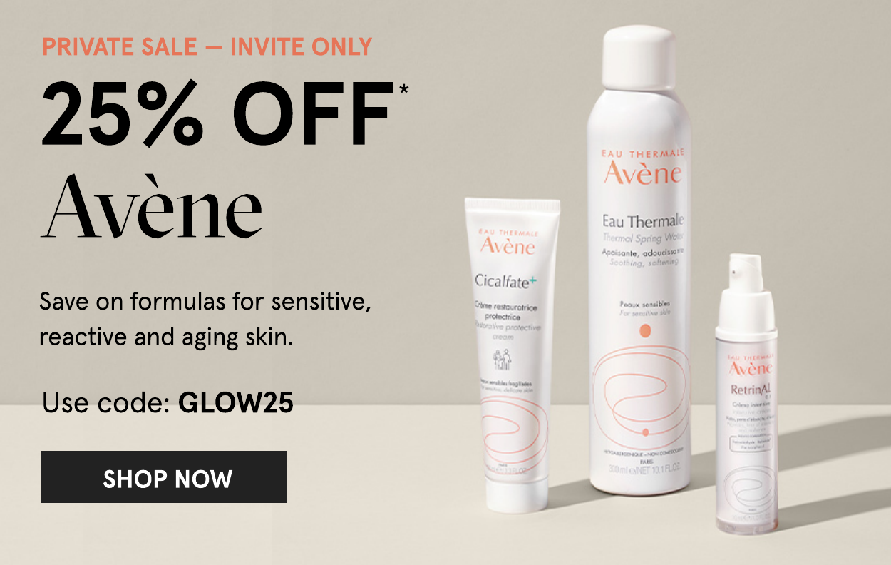 25 off Avene with code GLOW25