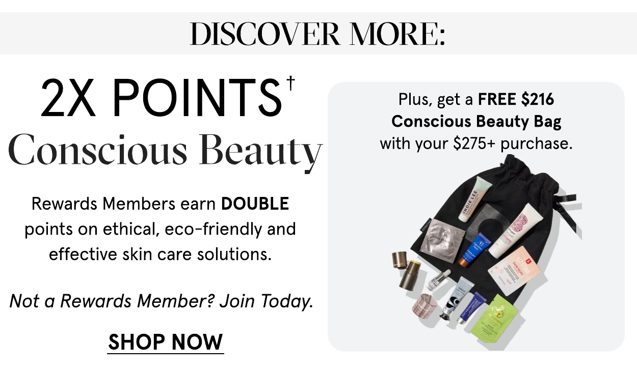 2x points on Conscious Beauty