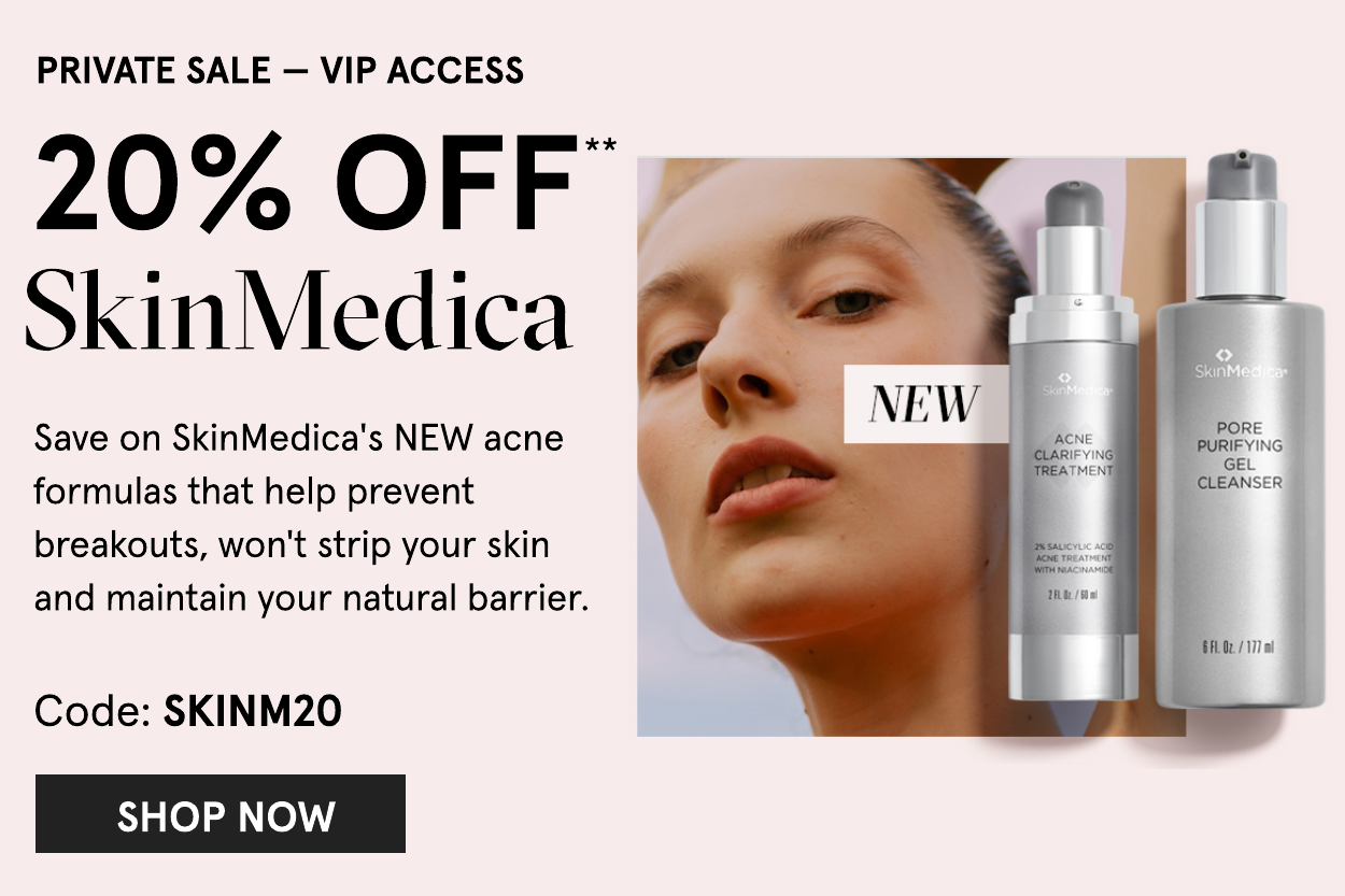 20 off SkinMedica with code SKINM20