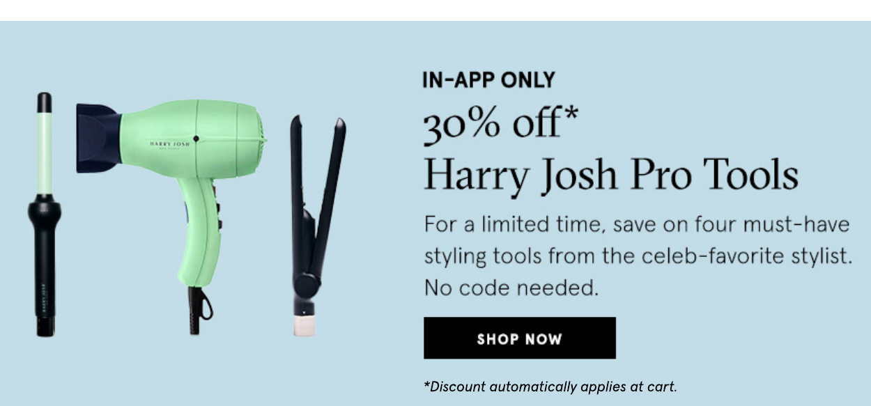 30 off select Harry Josh Pro Tools