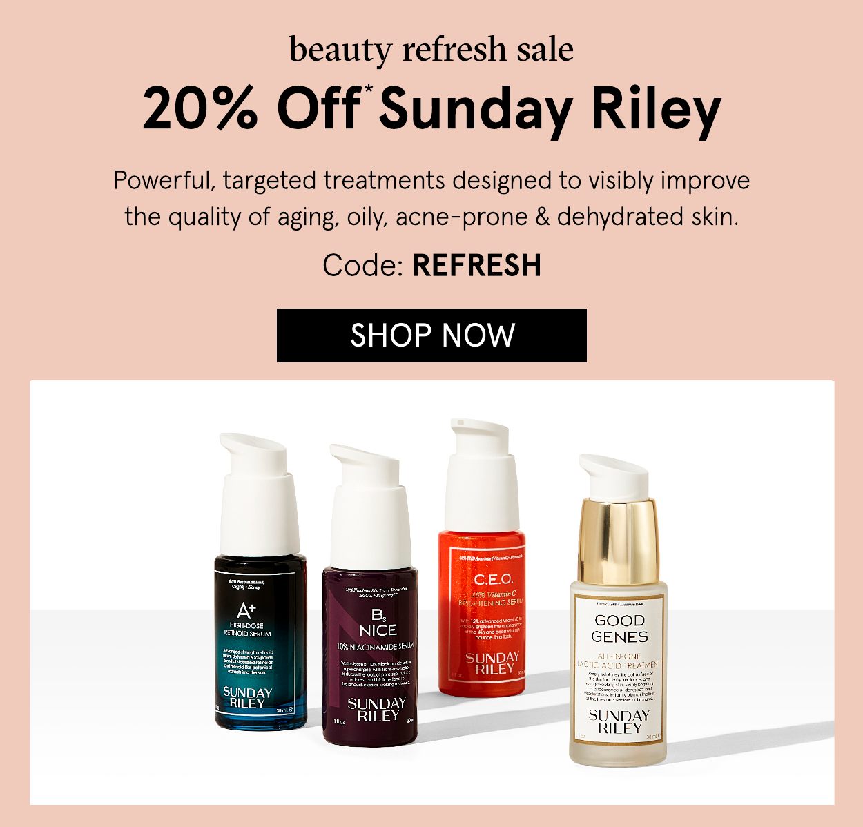 20 off Sunday Riley with code REFRESH