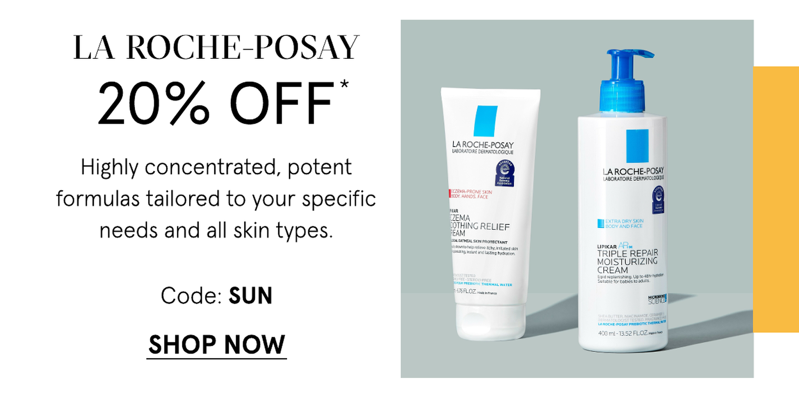 La Roche-Posay 20% off Code: SUN