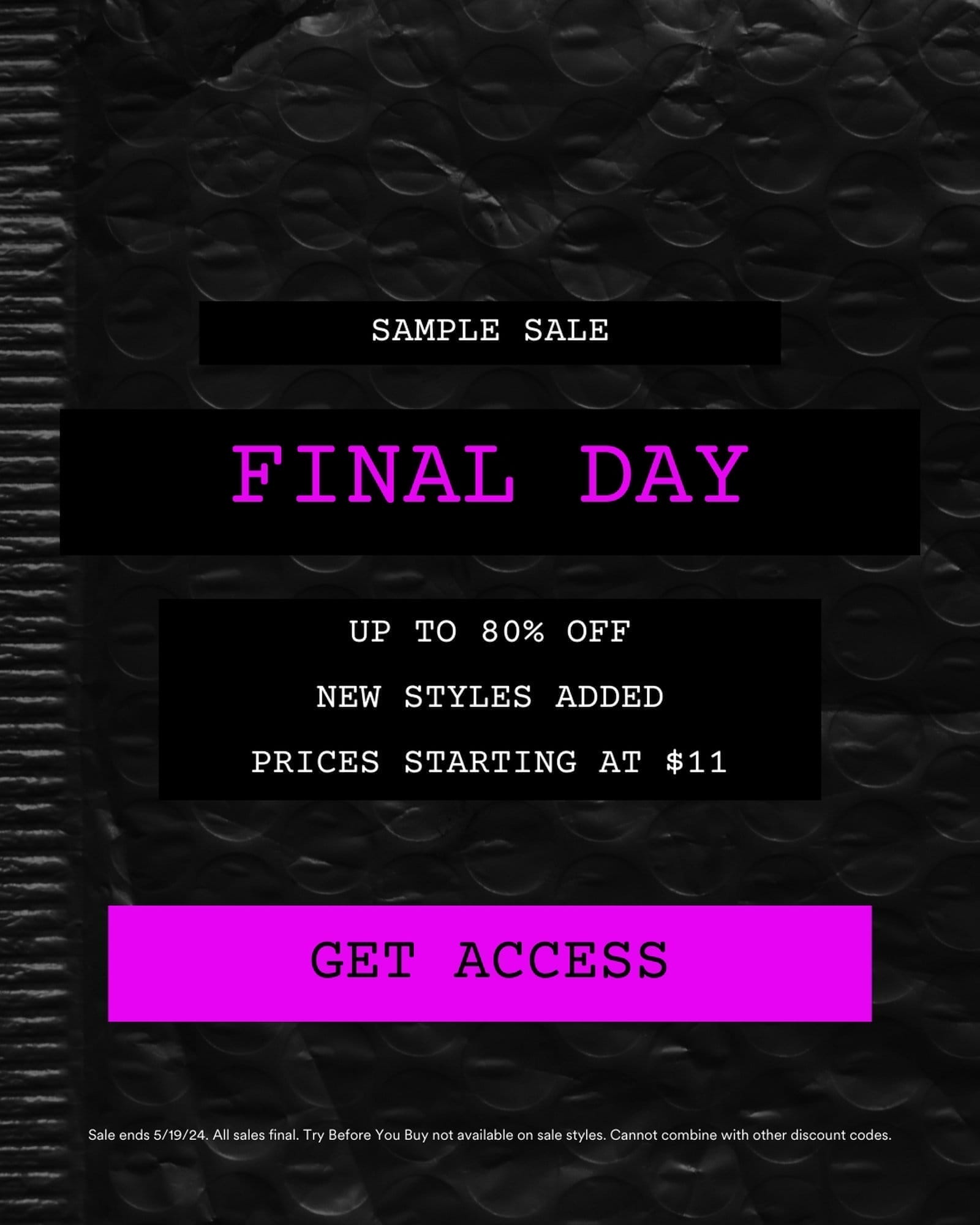 Sample Sale. Up to 80% OFF. Limited Time Event. Get Access