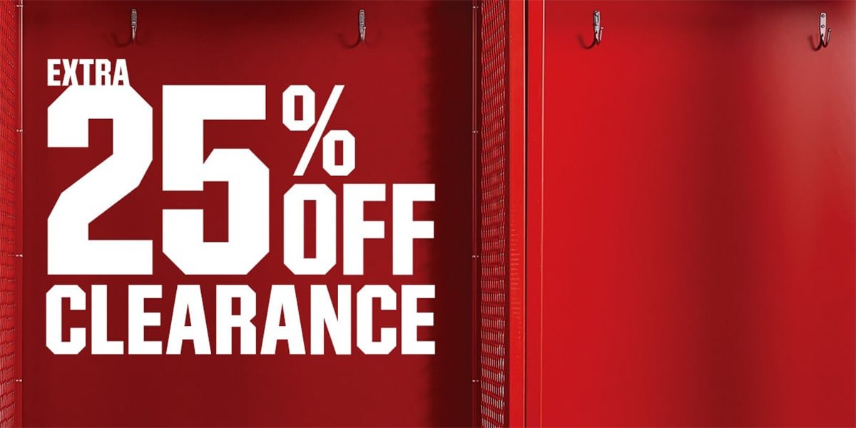 \xa0Extra 25% off clearance.