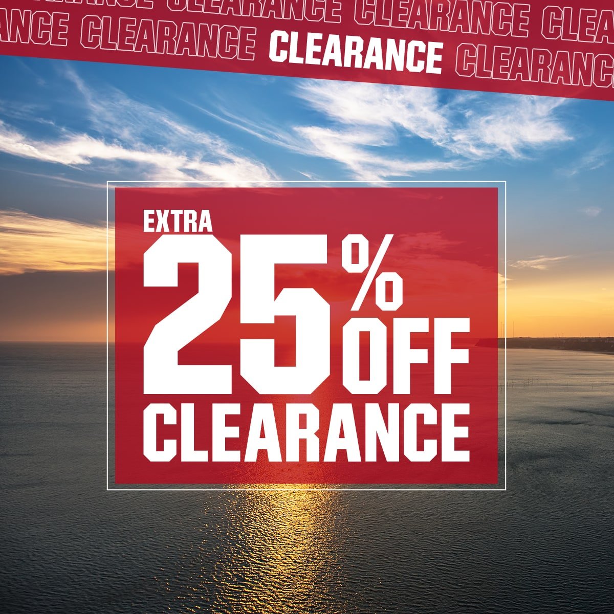 \xa0Extra 25% off clearance.