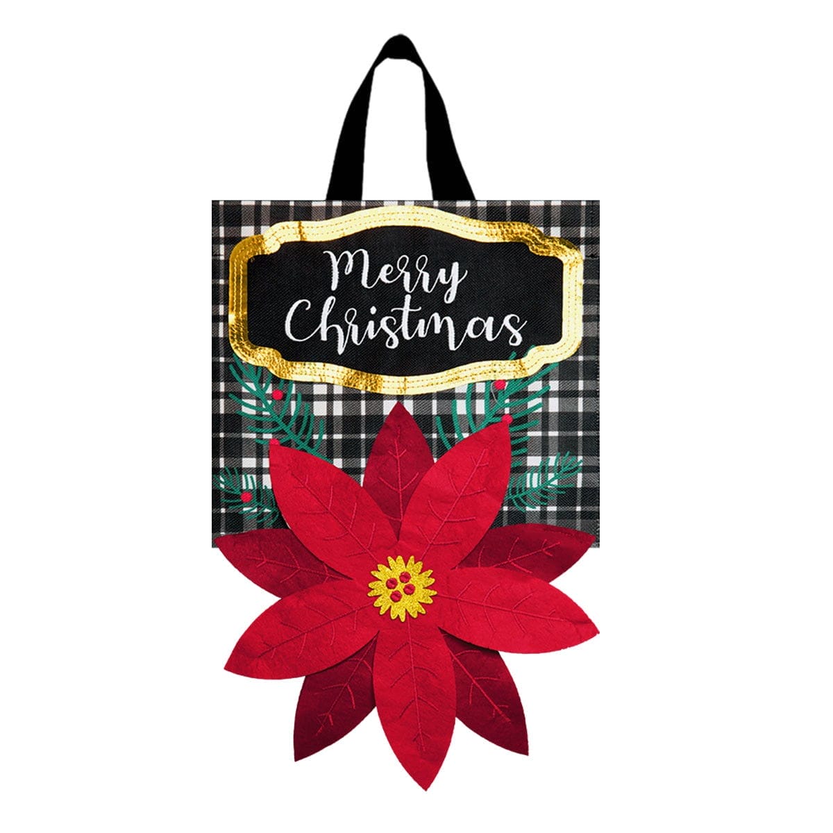 Image of Merry Christmas Poinsettia Door Hanger