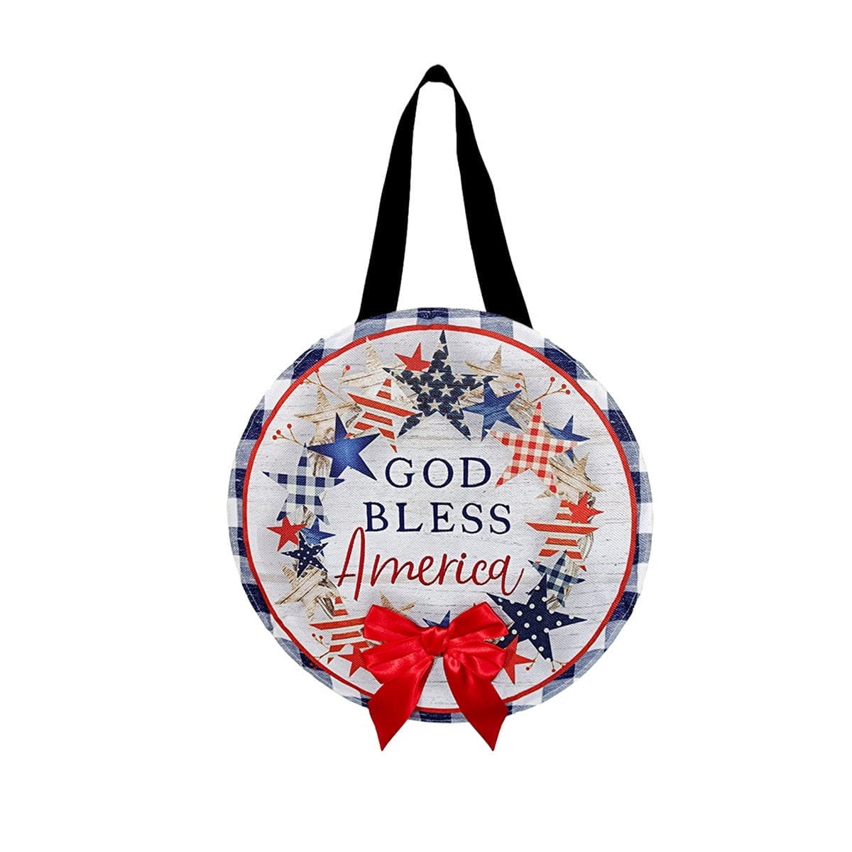 Image of American Wreath Rustic Burlap Door Hanger