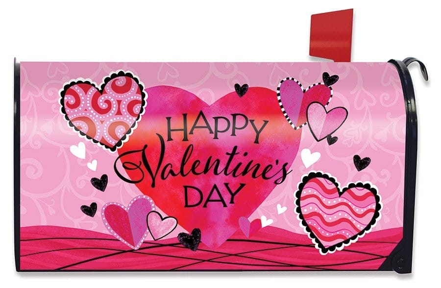 Image of Patterned Valentine's Hearts Mailbox Cover