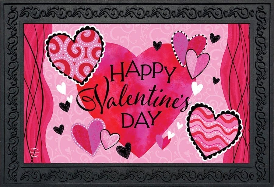 Image of Patterned Valentine's Hearts Doormat