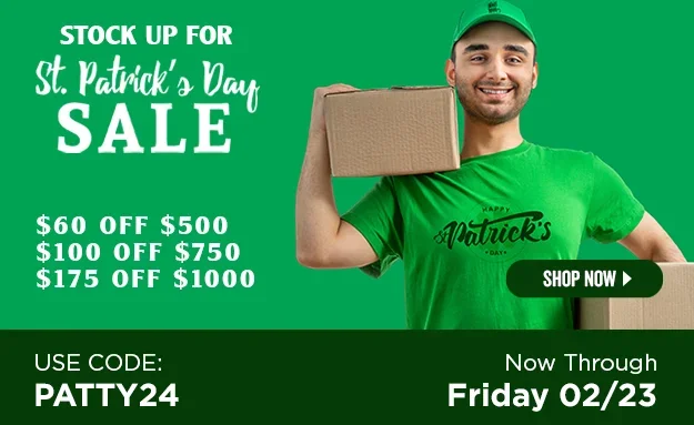 Stock Up for St. Patty's Day Sale | \\$60 Off \\$500 | \\$100 Off \\$750 | \\$175 Off \\$1000 | Use Code: PATTY24 | Shop Now