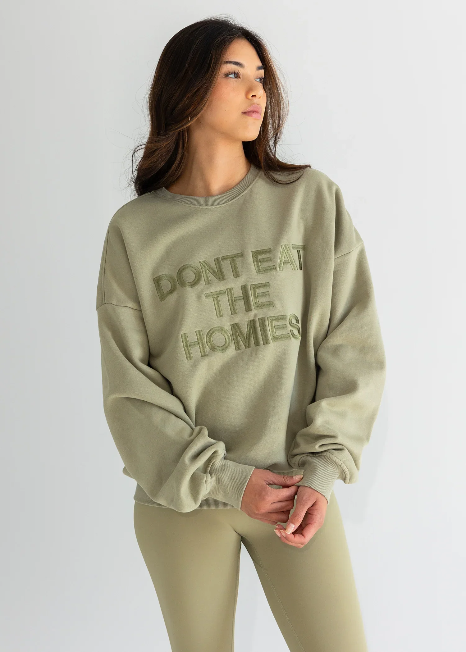 Image of EMBROIDERED SLOGAN SWEATSHIRT