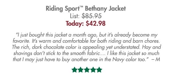 Riding Sport™ Ladies’ Bethany Jacket - \\$42.98