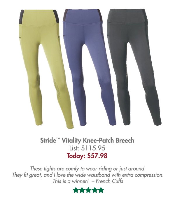 Stride™ Ladies’ Vitality Knee-Patch Breech - \\$57.98