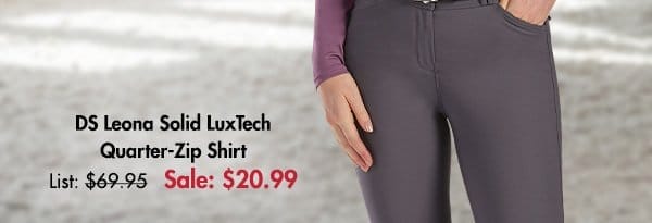 Dover Saddlery® Ladies’ Leona Solid LuxTech Quarter-Zip Shirt - \\$20.99