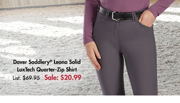 Dover Saddlery® Ladies’ Leona Solid LuxTech Quarter-Zip Shirt - \\$20.99