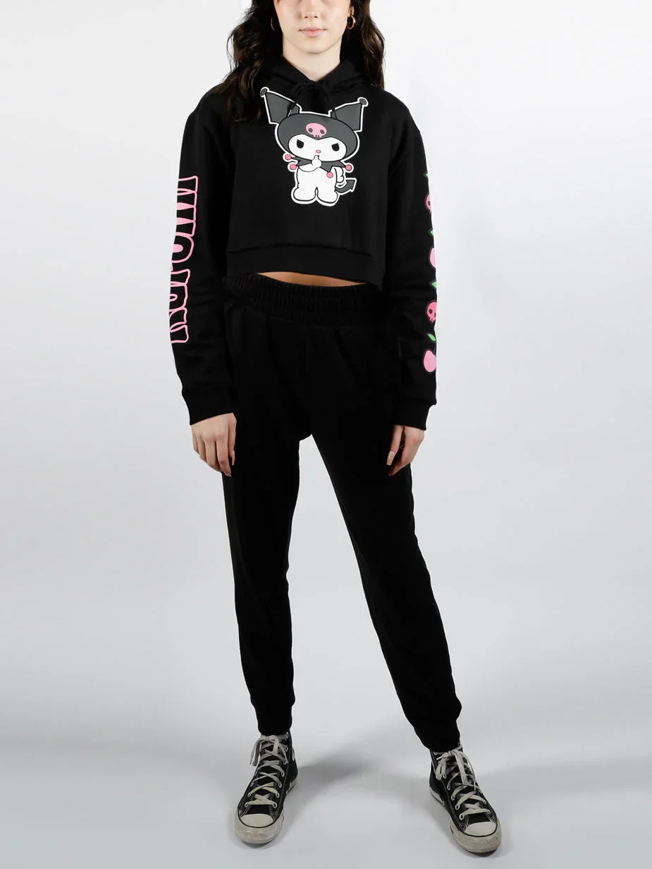 Image of KUROMI CHERRIES Cropped Hoodie