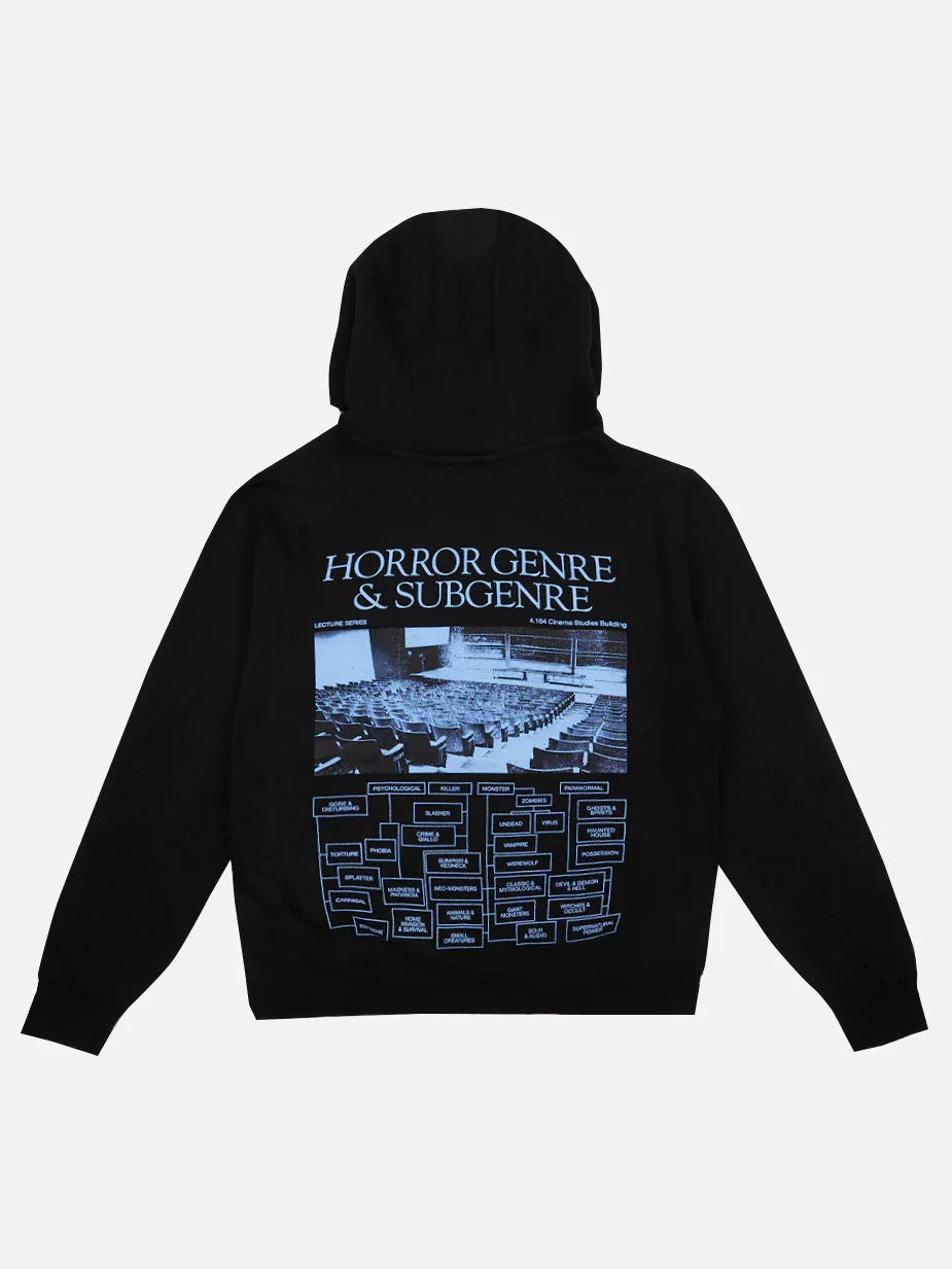 Image of Horror Genre & Subgenre Black Zip Hoodie