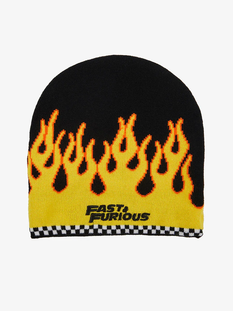 Image of Flames Skull Beanie