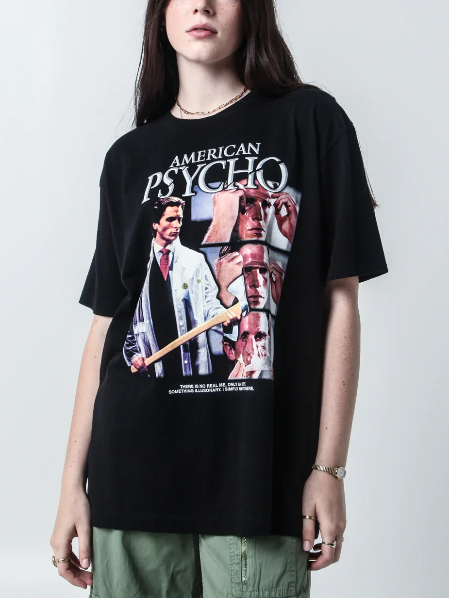 Image of Patrick Bateman Collage Black Tee