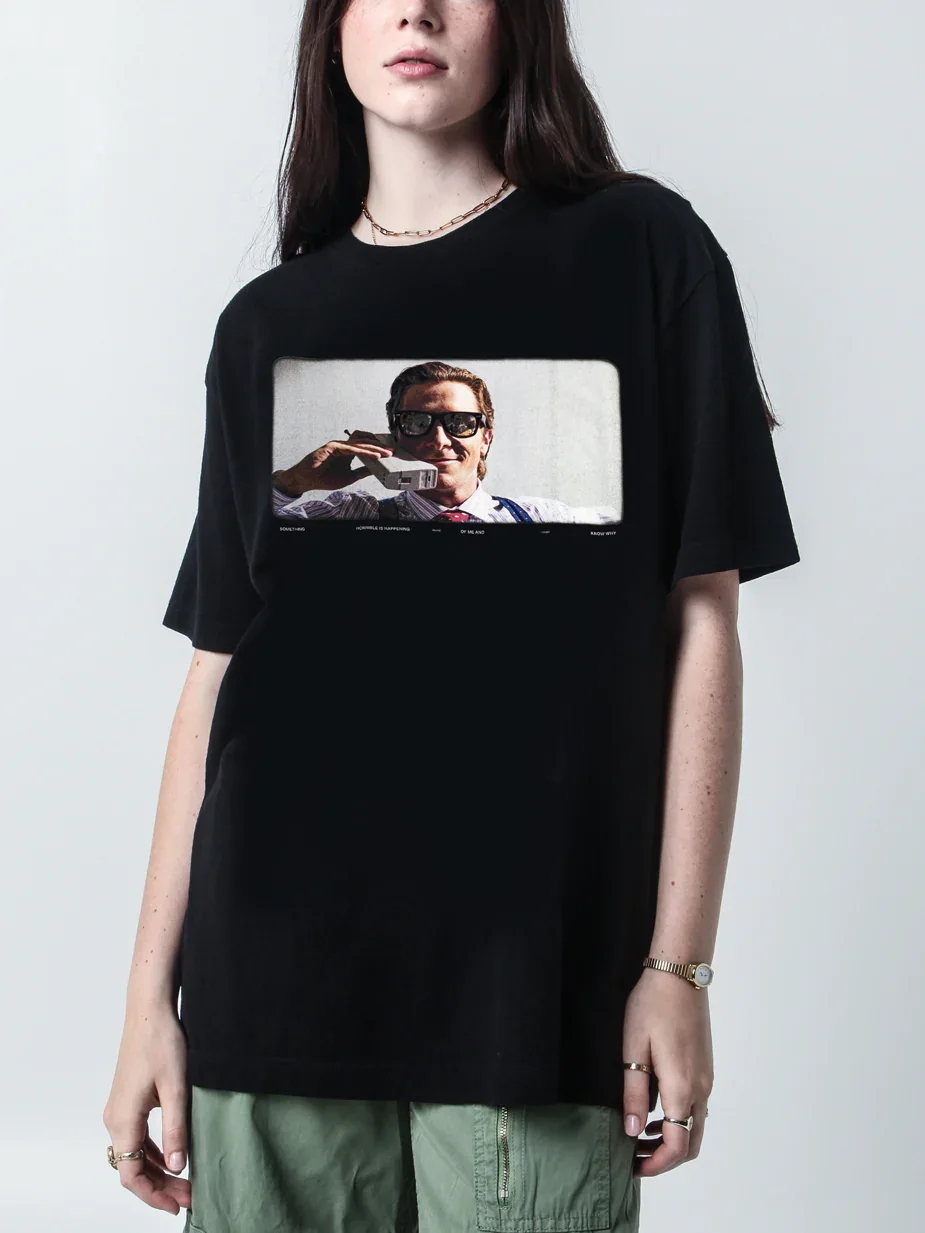 Image of Patrick Bateman Phone Black Tee