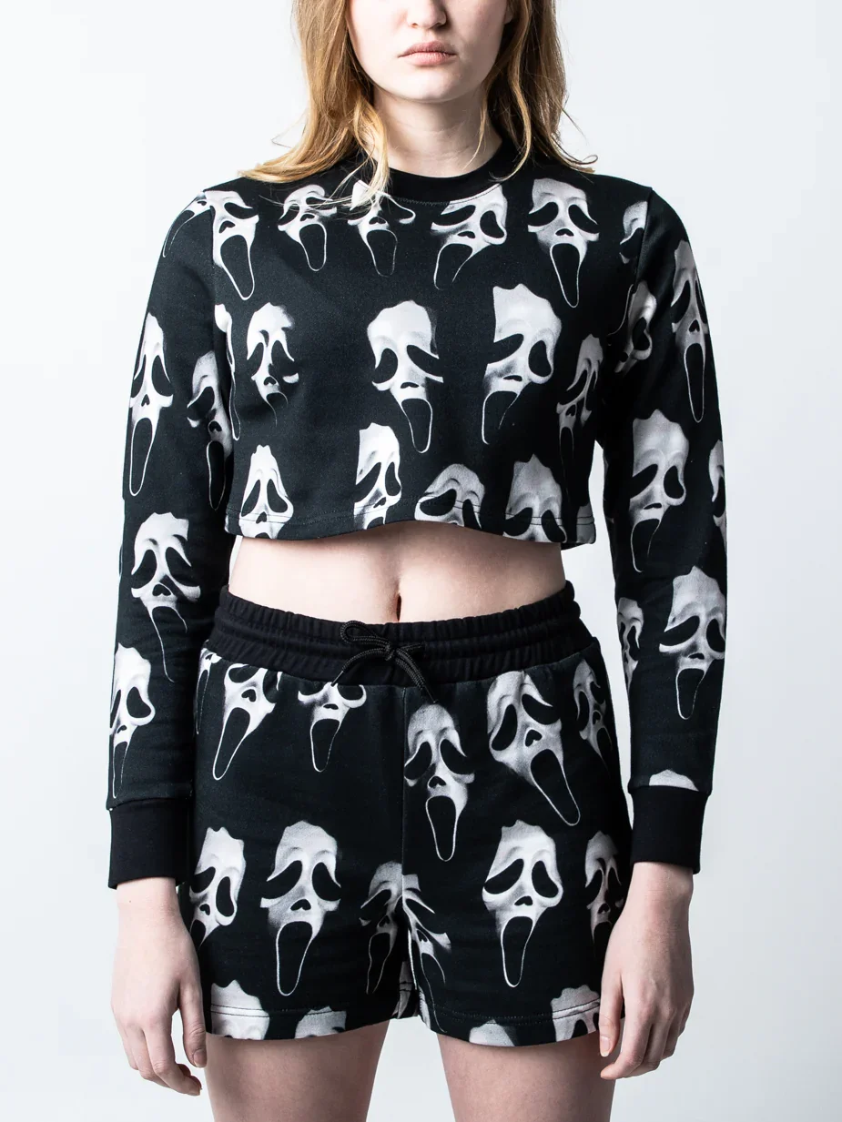 Image of Repeat Mask Cropped Long Sleeve