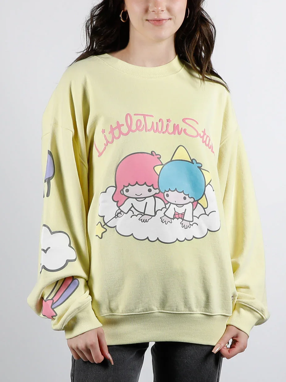 Image of Little Twin Stars Puff Print Crew Neck Sweatshirt