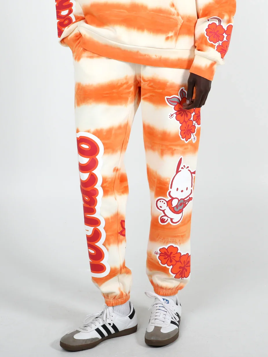 Image of Pochacco Puff Print Tie Dye Sweatpants