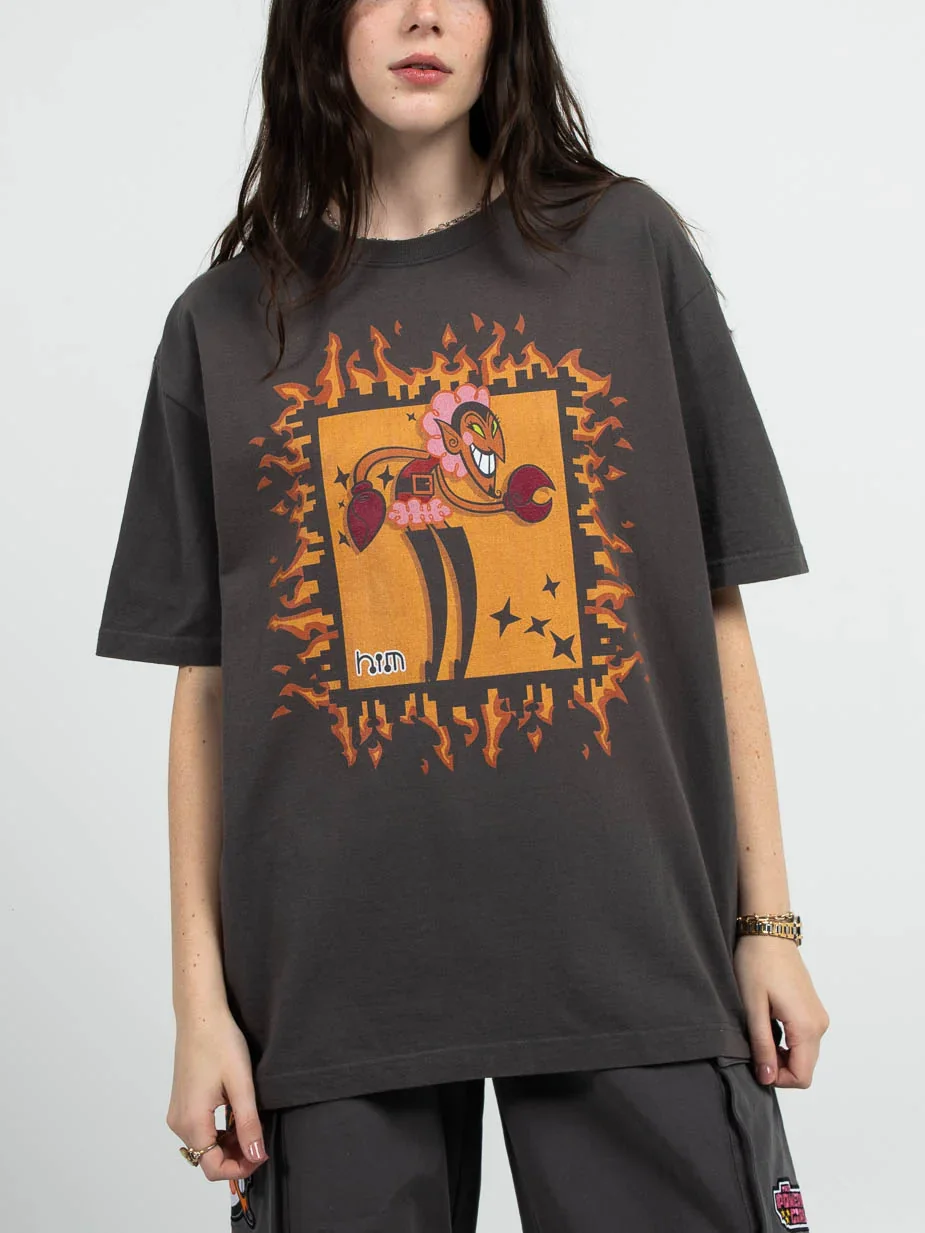 Image of HIM Charcoal Flames Tee