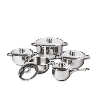 4Home set oale inox cu capac inox Destiny, 10 pies