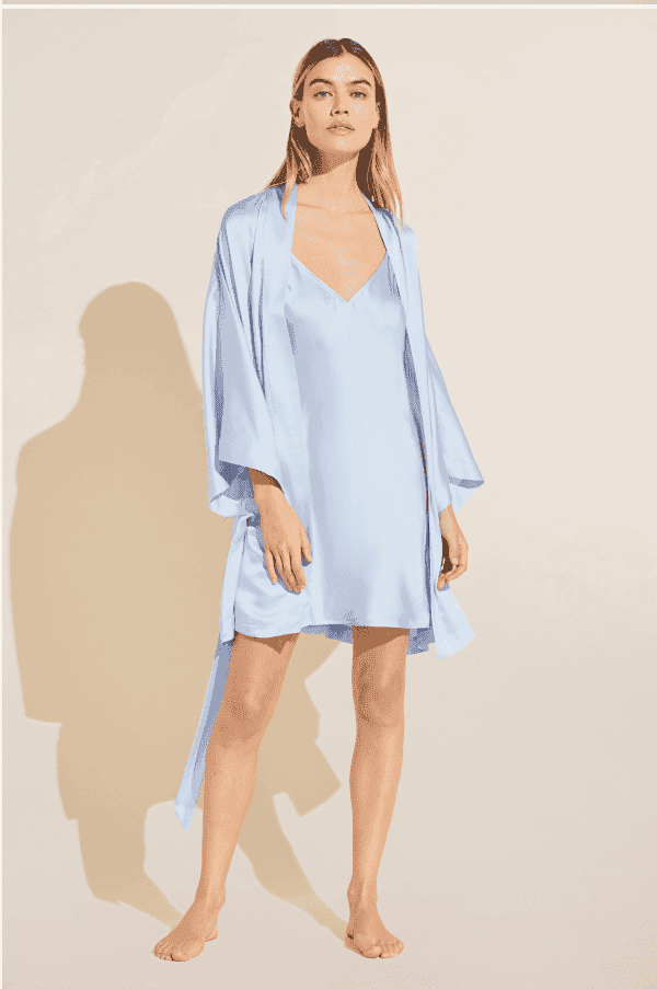 Inez Washable Silk Short Robe