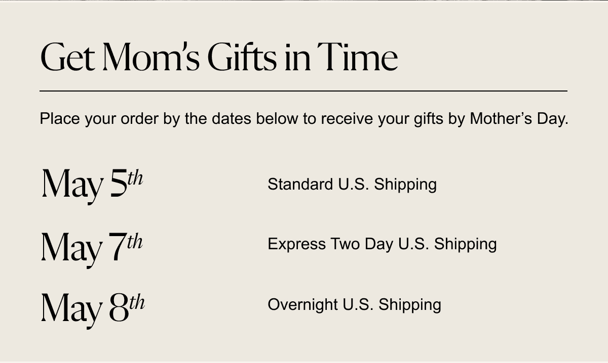 Get Mom's Gifts in Time