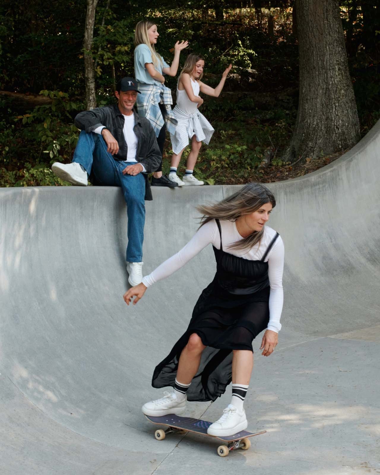 Woman on skateboard