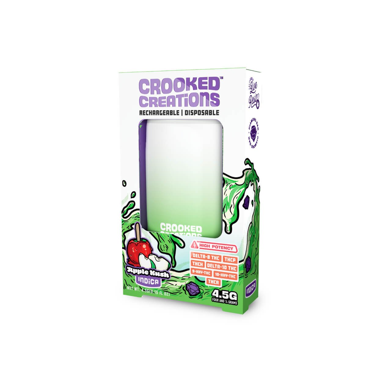 Crooked Creations Live Resin High Potency Diamond Bar Disposable - 4.5G