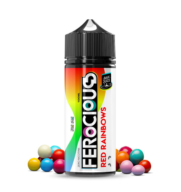 Image of Red Rainbows 50/50 E-Liquid Ferocious Bar Juice