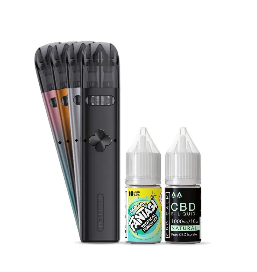 Image of CBD &amp; Bar Juice Vape Pack with Caliburn Explorer